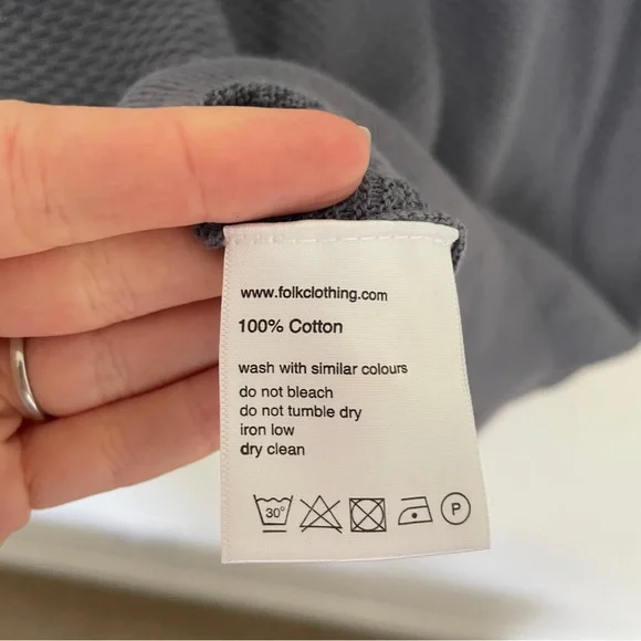 Folk Polo Shirt Mens XL 5 Short Sleeve Pullover Top Knot Midnight BNWT - Picture 5 of 7